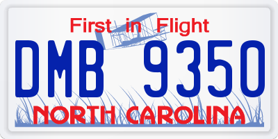 NC license plate DMB9350