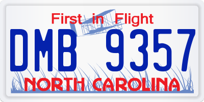 NC license plate DMB9357