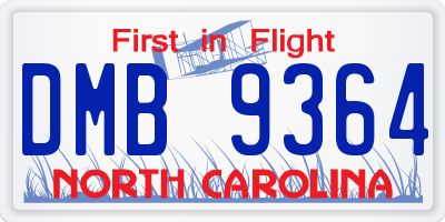 NC license plate DMB9364
