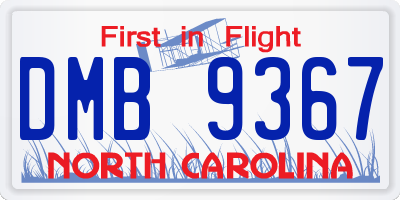 NC license plate DMB9367