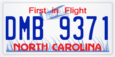 NC license plate DMB9371