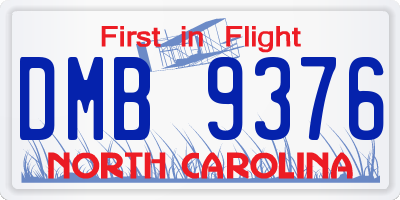 NC license plate DMB9376