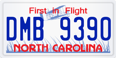 NC license plate DMB9390