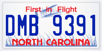 NC license plate DMB9391