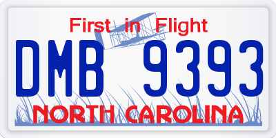 NC license plate DMB9393