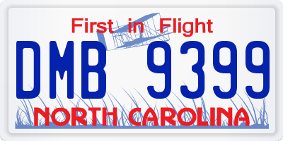 NC license plate DMB9399