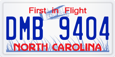 NC license plate DMB9404