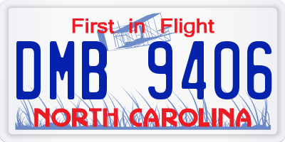 NC license plate DMB9406
