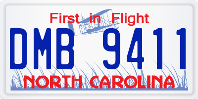 NC license plate DMB9411