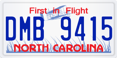 NC license plate DMB9415