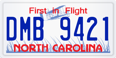 NC license plate DMB9421