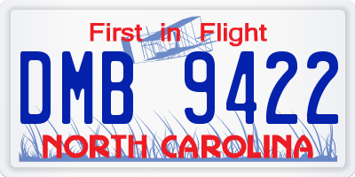 NC license plate DMB9422