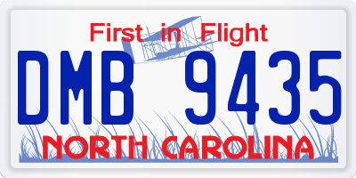 NC license plate DMB9435