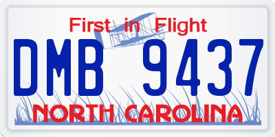 NC license plate DMB9437