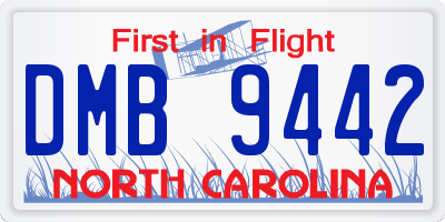 NC license plate DMB9442