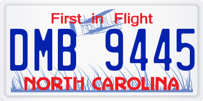 NC license plate DMB9445