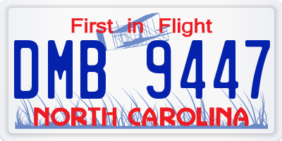 NC license plate DMB9447