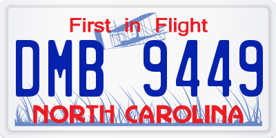 NC license plate DMB9449