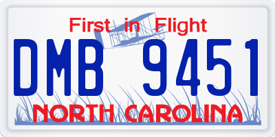 NC license plate DMB9451