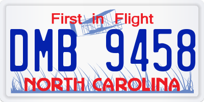 NC license plate DMB9458