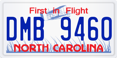 NC license plate DMB9460