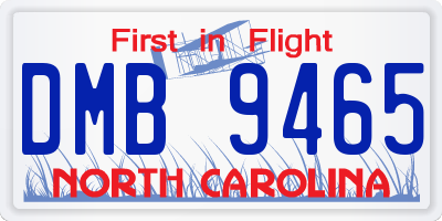 NC license plate DMB9465