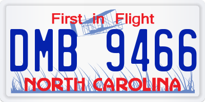 NC license plate DMB9466