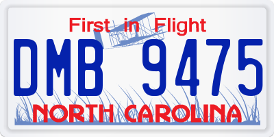 NC license plate DMB9475