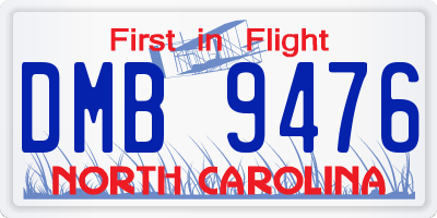 NC license plate DMB9476