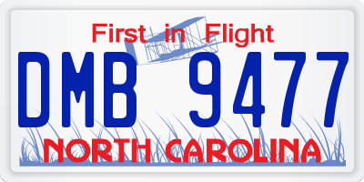 NC license plate DMB9477