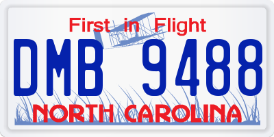 NC license plate DMB9488