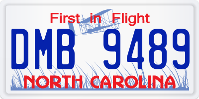 NC license plate DMB9489