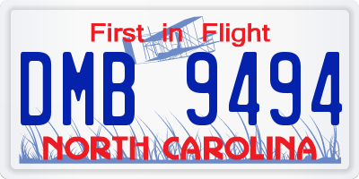 NC license plate DMB9494