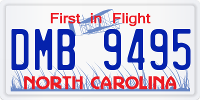 NC license plate DMB9495