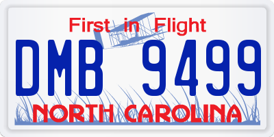 NC license plate DMB9499