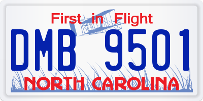 NC license plate DMB9501