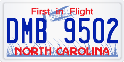 NC license plate DMB9502