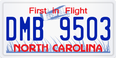 NC license plate DMB9503