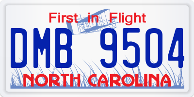 NC license plate DMB9504