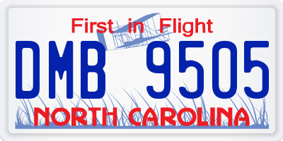 NC license plate DMB9505