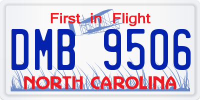 NC license plate DMB9506