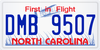 NC license plate DMB9507