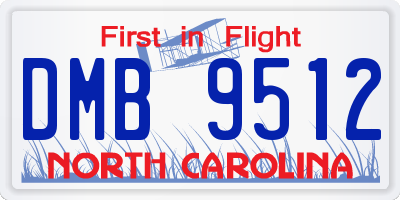 NC license plate DMB9512