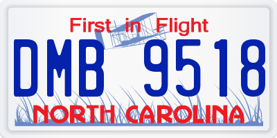 NC license plate DMB9518