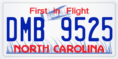 NC license plate DMB9525