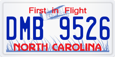 NC license plate DMB9526