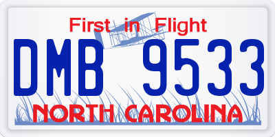 NC license plate DMB9533