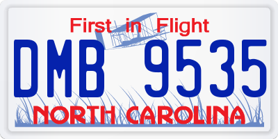 NC license plate DMB9535