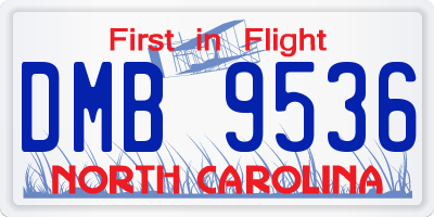 NC license plate DMB9536