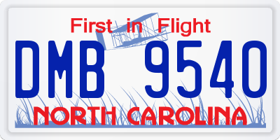 NC license plate DMB9540